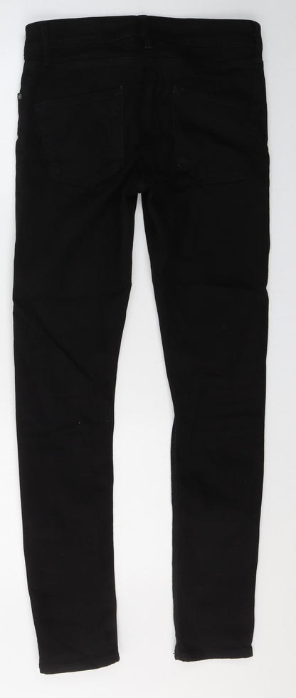 ASOS Womens Black  Cotton Skinny Jeans Size 29 in L29 in Slim  - ripped detail