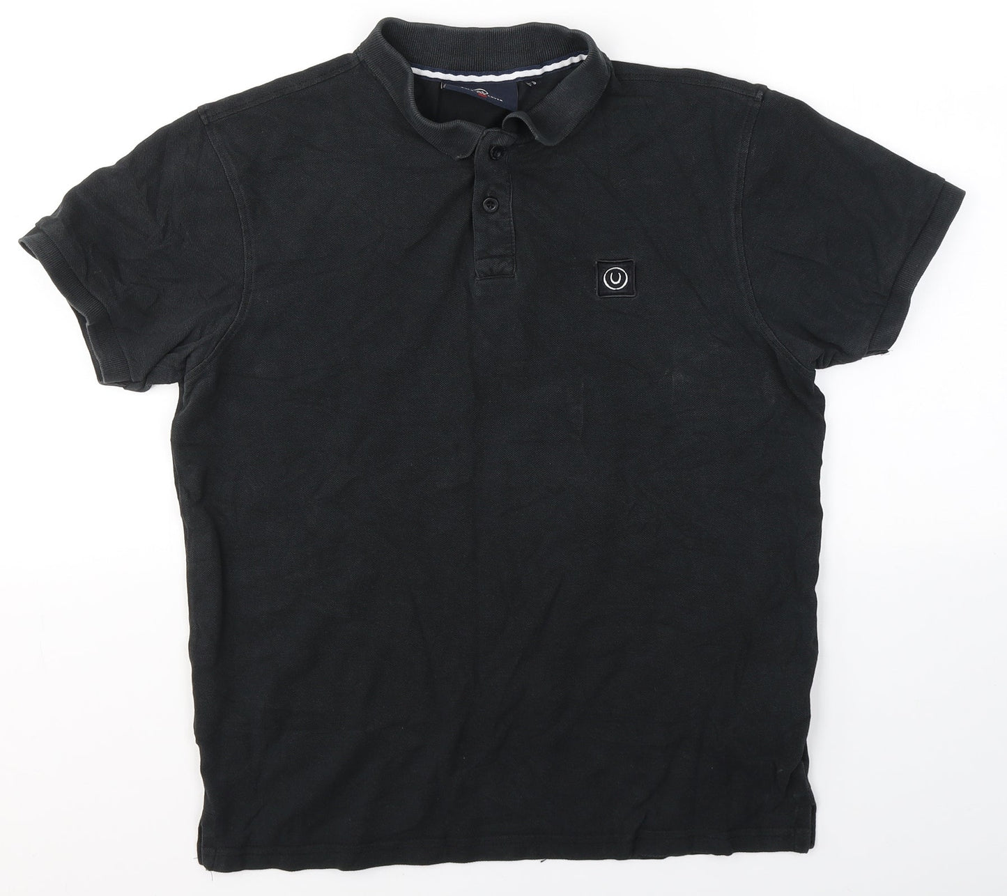 Duck and Cover Mens Black  Cotton  Polo Size S Collared