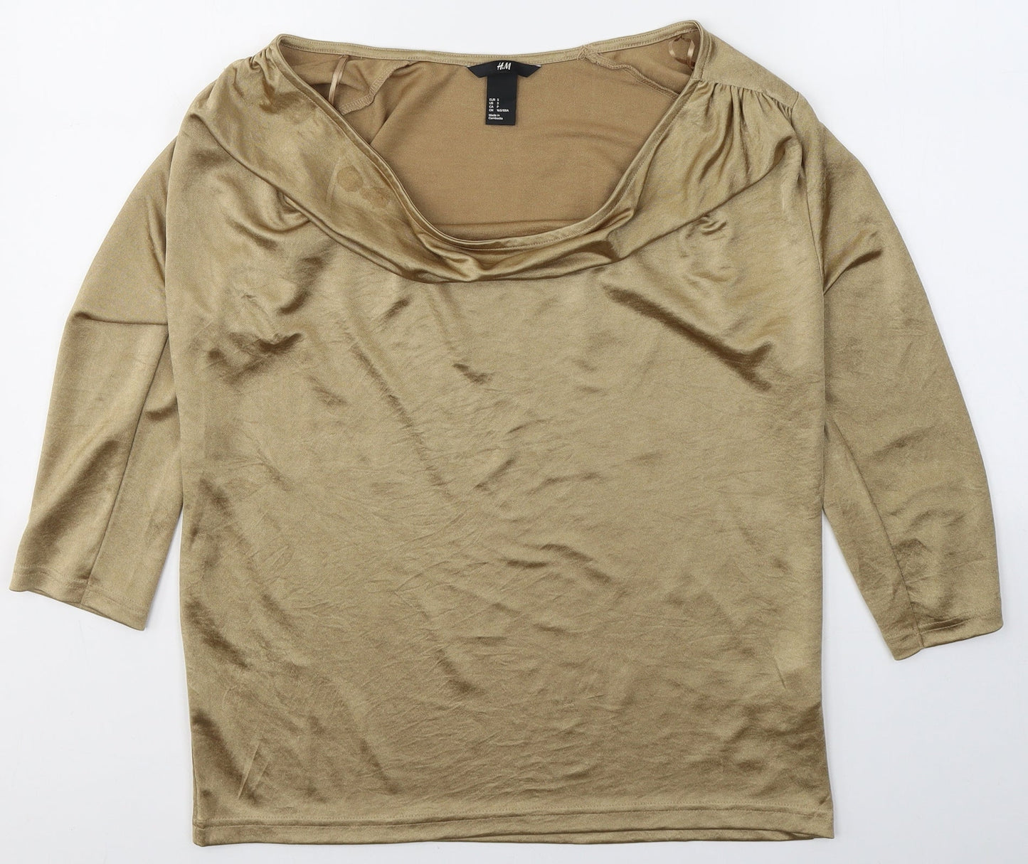 Womens UK Size S H&M Gold Basic Blouse