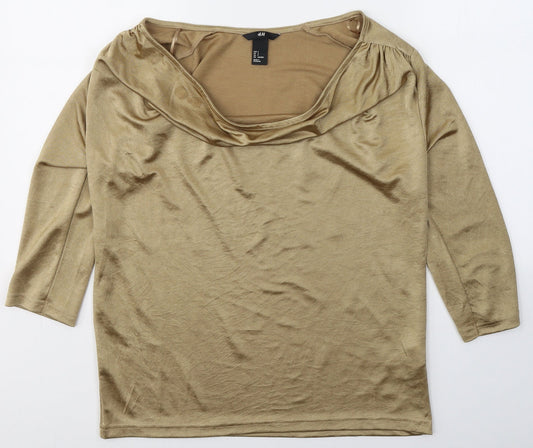Womens UK Size S H&M Gold Basic Blouse
