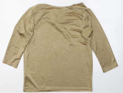 Womens UK Size S H&M Gold Basic Blouse