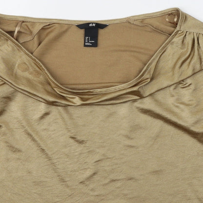 Womens UK Size S H&M Gold Basic Blouse