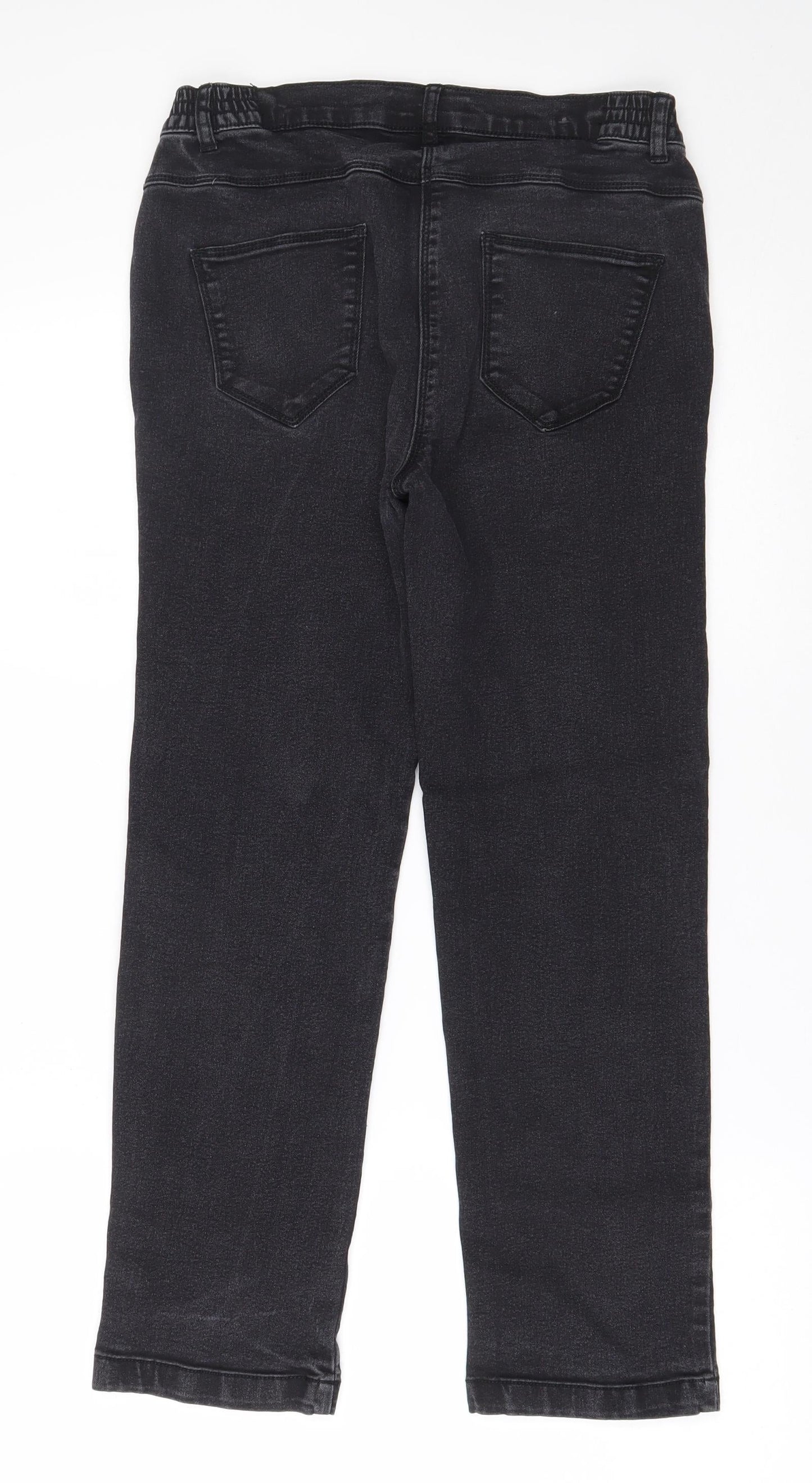 Bonmarché Womens Black  Cotton Straight Jeans Size 10 L24.5 in Regular Zip