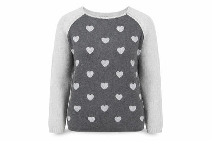 Front view of Next women’s grey boat neck cotton jumper, size UK 10