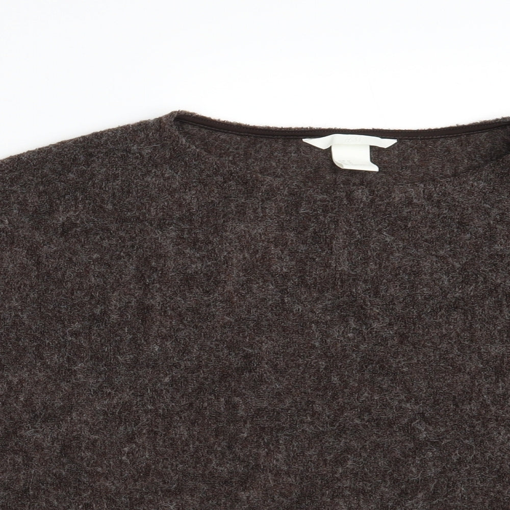 H&M Womens Brown Round Neck  Acrylic Pullover Jumper Size M