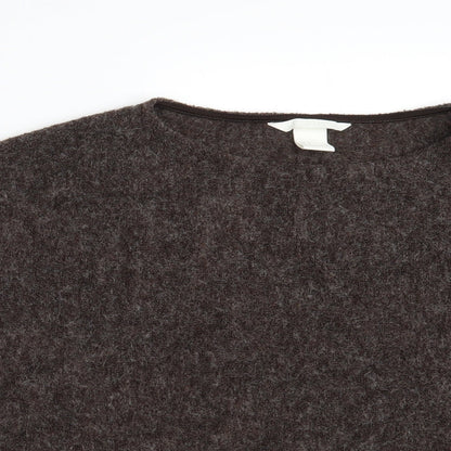 H&M Womens Brown Round Neck  Acrylic Pullover Jumper Size M