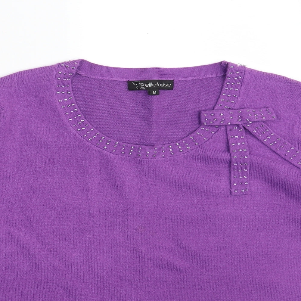 Womens UK Size M Ellie Louise Purple Pullover Jumper