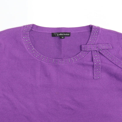 Womens UK Size M Ellie Louise Purple Pullover Jumper