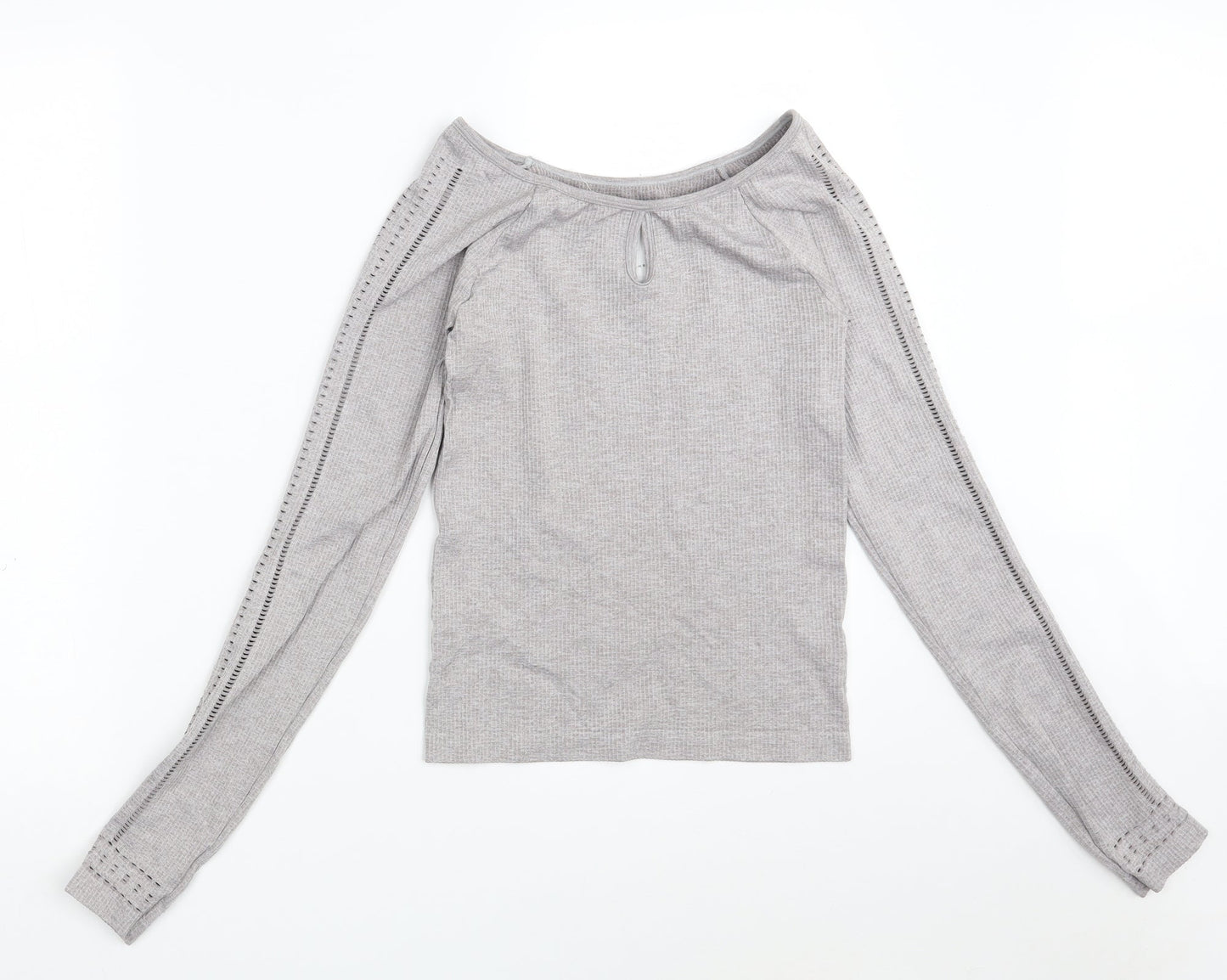 Hollister Womens Grey  Nylon Pullover Sweatshirt Size M