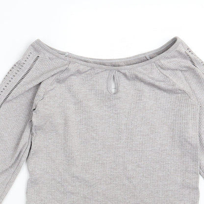 Hollister Womens Grey  Nylon Pullover Sweatshirt Size M