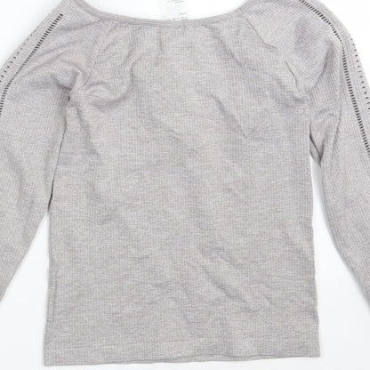 Hollister Womens Grey  Nylon Pullover Sweatshirt Size M