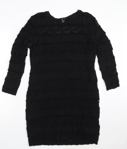 H&M Womens Black  Polyamide A-Line  Size L  Round Neck