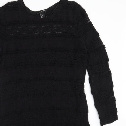 H&M Womens Black  Polyamide A-Line  Size L  Round Neck