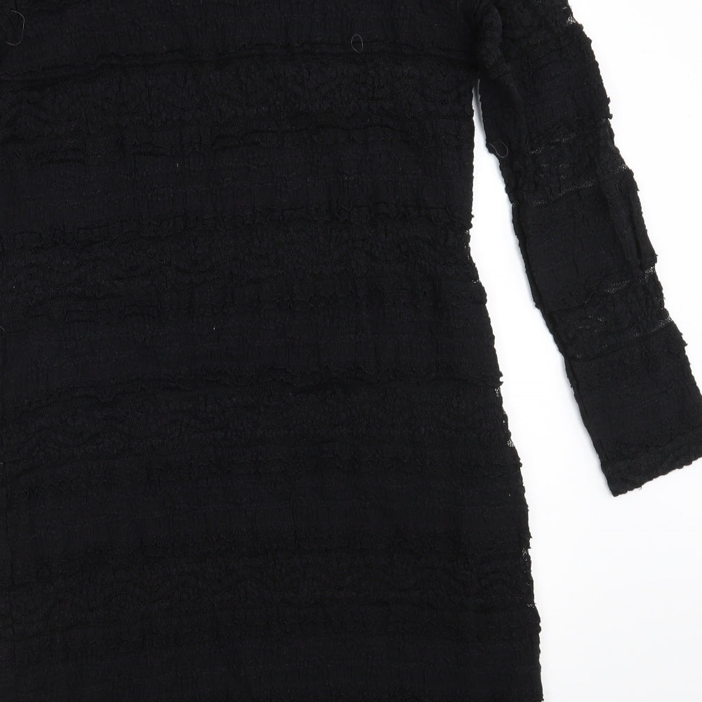 H&M Womens Black  Polyamide A-Line  Size L  Round Neck