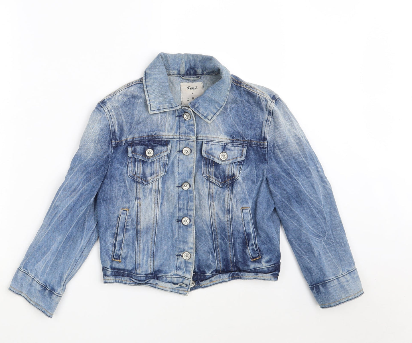 Denim Co. Womens Blue   Jacket Coat Size 8  Button