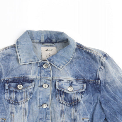 Denim Co. Womens Blue   Jacket Coat Size 8  Button