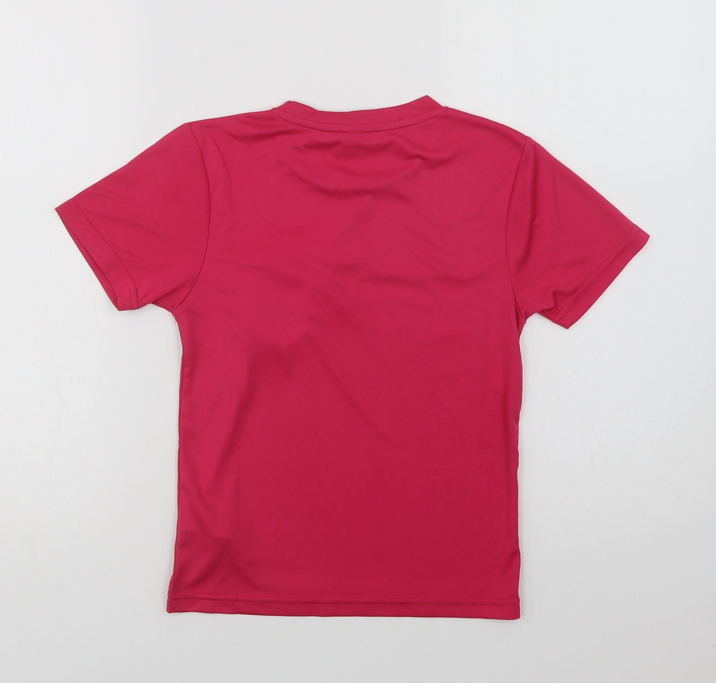 Awdis Girls Pink  Polyester Basic T-Shirt Size 5-6 Years Crew Neck  - Build, Believe, Achieve