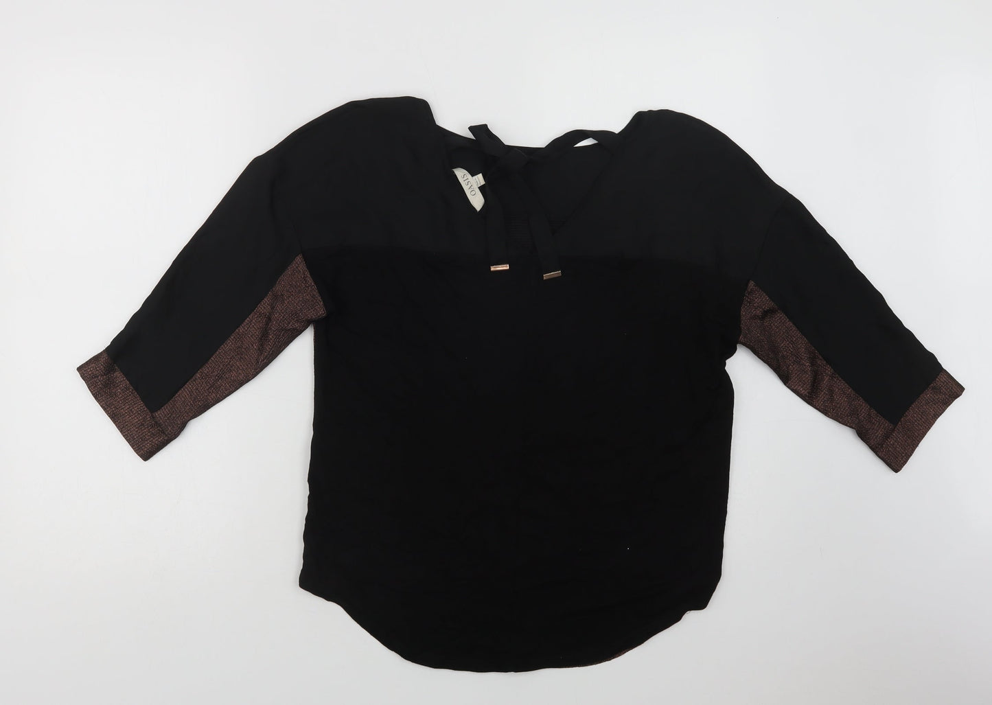 Womens UK Size S Oasis Black Basic Blouse