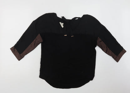 Womens UK Size S Oasis Black Basic Blouse