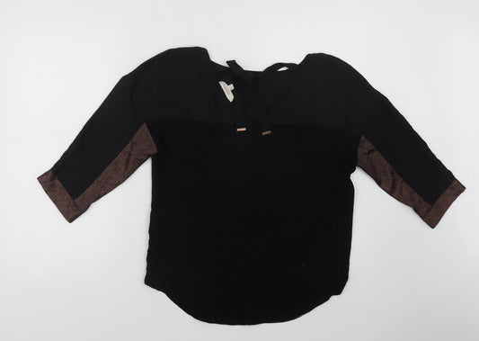 Womens UK Size S Oasis Black Basic Blouse