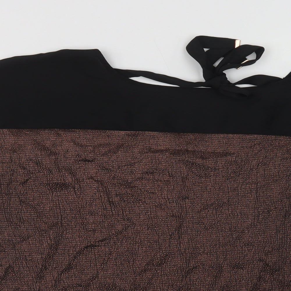 Womens UK Size S Oasis Black Basic Blouse