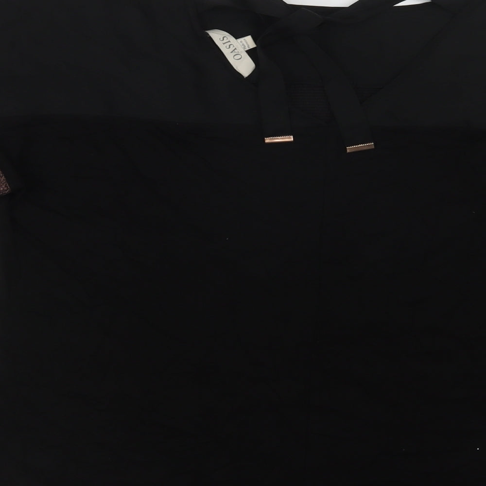 Womens UK Size S Oasis Black Basic Blouse