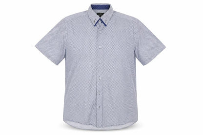 Mens UK Size L NEXT Blue  Button-Up Short Sleeve Casual Shirt