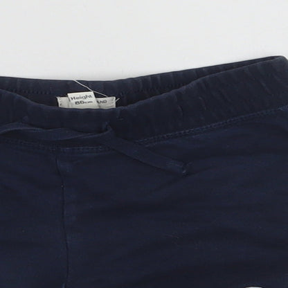 River Island Baby Blue  Cotton Cropped Trousers Size 12-18 Months  Drawstring