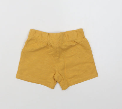 F&F Baby Yellow  Cotton Cropped Trousers Size 12-18 Months  Drawstring