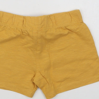 F&F Baby Yellow  Cotton Cropped Trousers Size 12-18 Months  Drawstring
