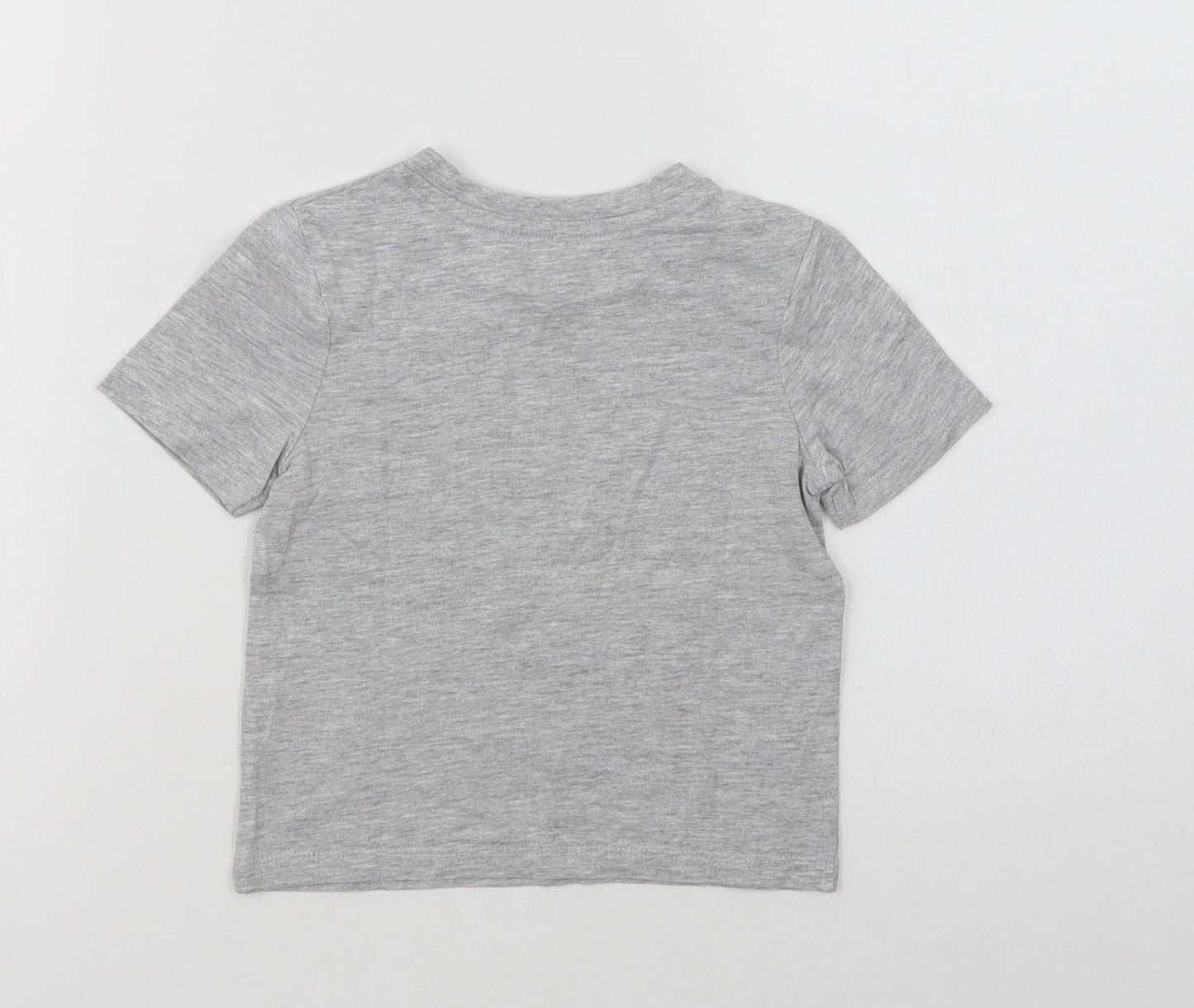 Very Baby Grey  Cotton Basic T-Shirt Size 18-24 Months Crew Neck