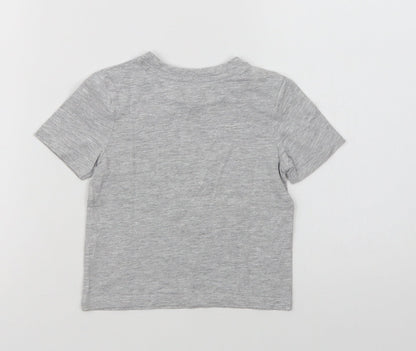 Very Baby Grey  Cotton Basic T-Shirt Size 18-24 Months Crew Neck