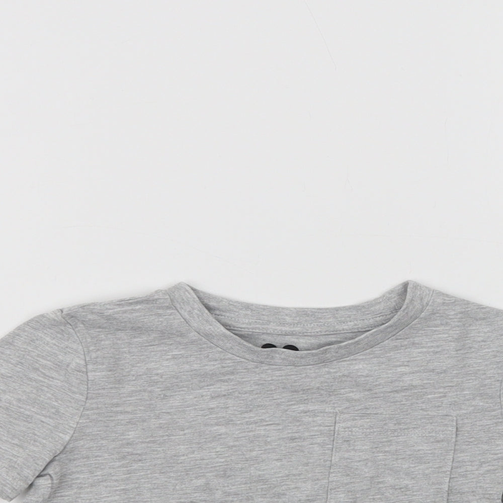 Very Baby Grey  Cotton Basic T-Shirt Size 18-24 Months Crew Neck