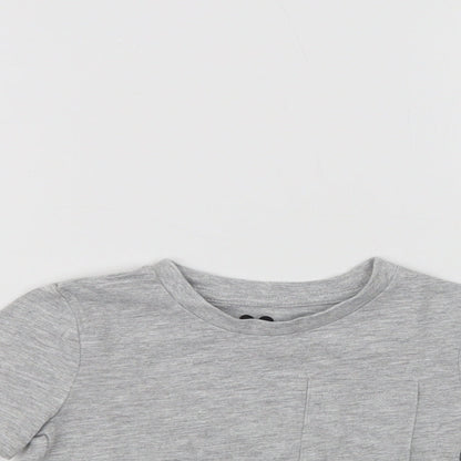 Very Baby Grey  Cotton Basic T-Shirt Size 18-24 Months Crew Neck