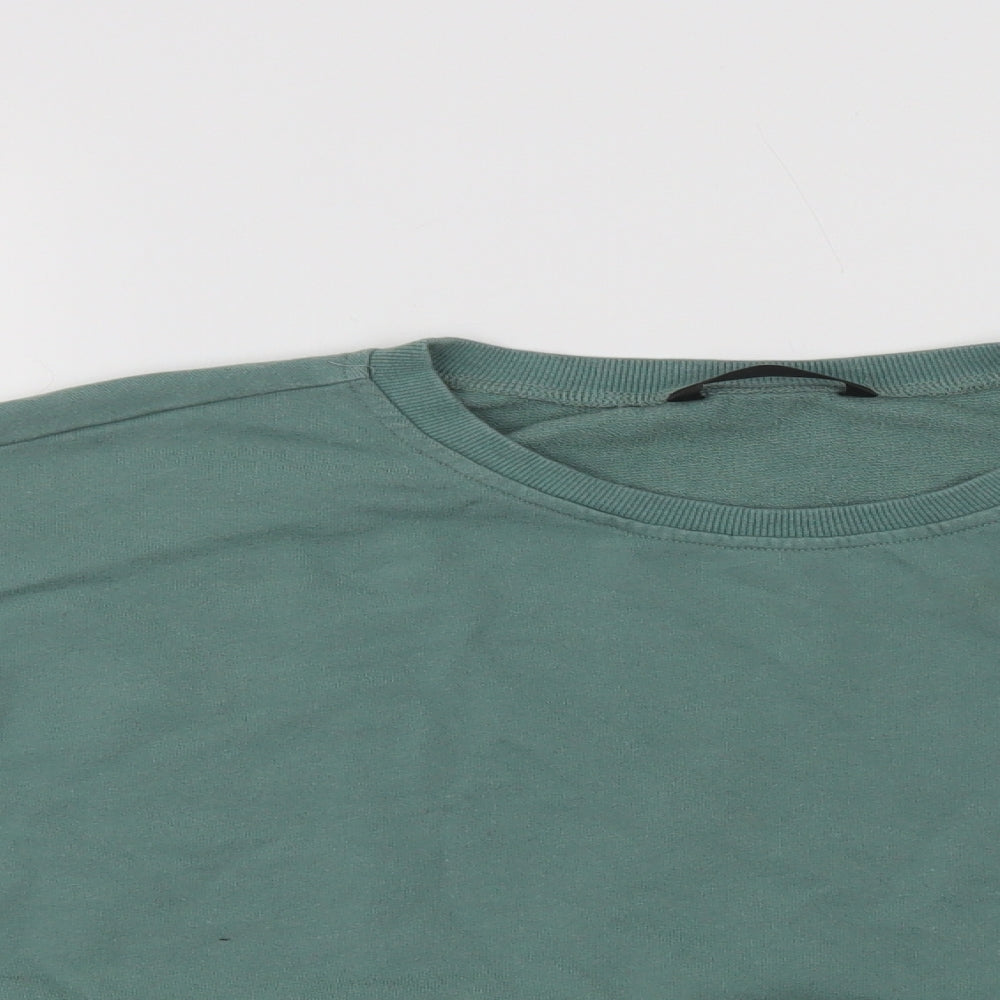 SheIn Womens Green  Cotton Pullover Sweatshirt Size XL   - Cropped
