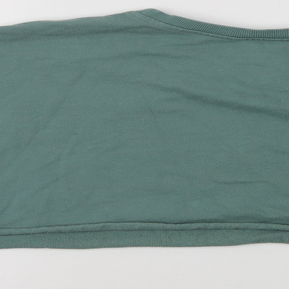SheIn Womens Green  Cotton Pullover Sweatshirt Size XL   - Cropped