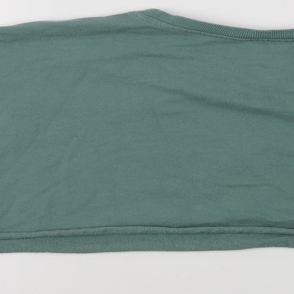 SheIn Womens Green  Cotton Pullover Sweatshirt Size XL   - Cropped