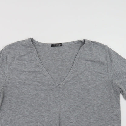 Womens UK Size M Nasty Gal Grey Basic T-Shirt