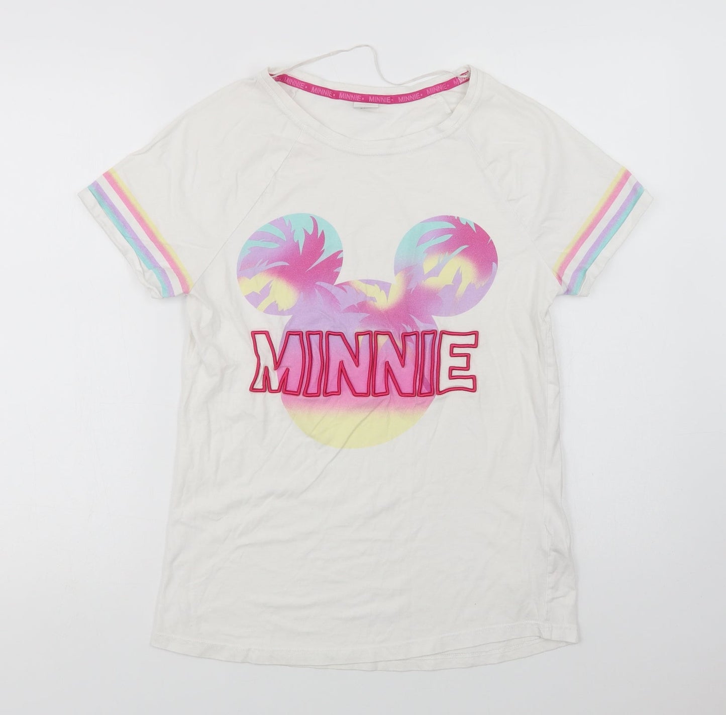 F&F Womens White  Cotton Top Pyjama Top Size 8   - Minnie Mouse