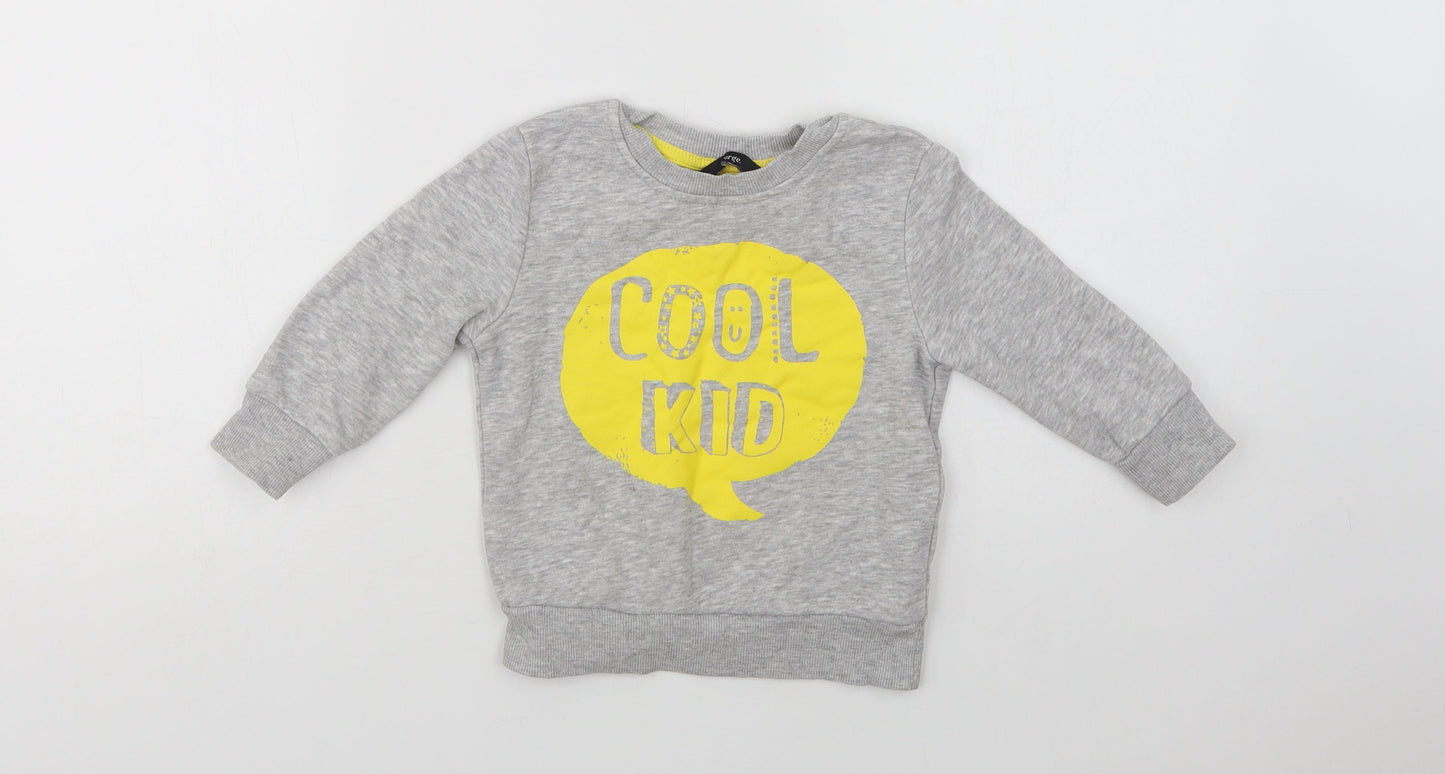 George Baby Grey  Cotton Pullover Jumper Size 12-18 Months   - Cool Kid