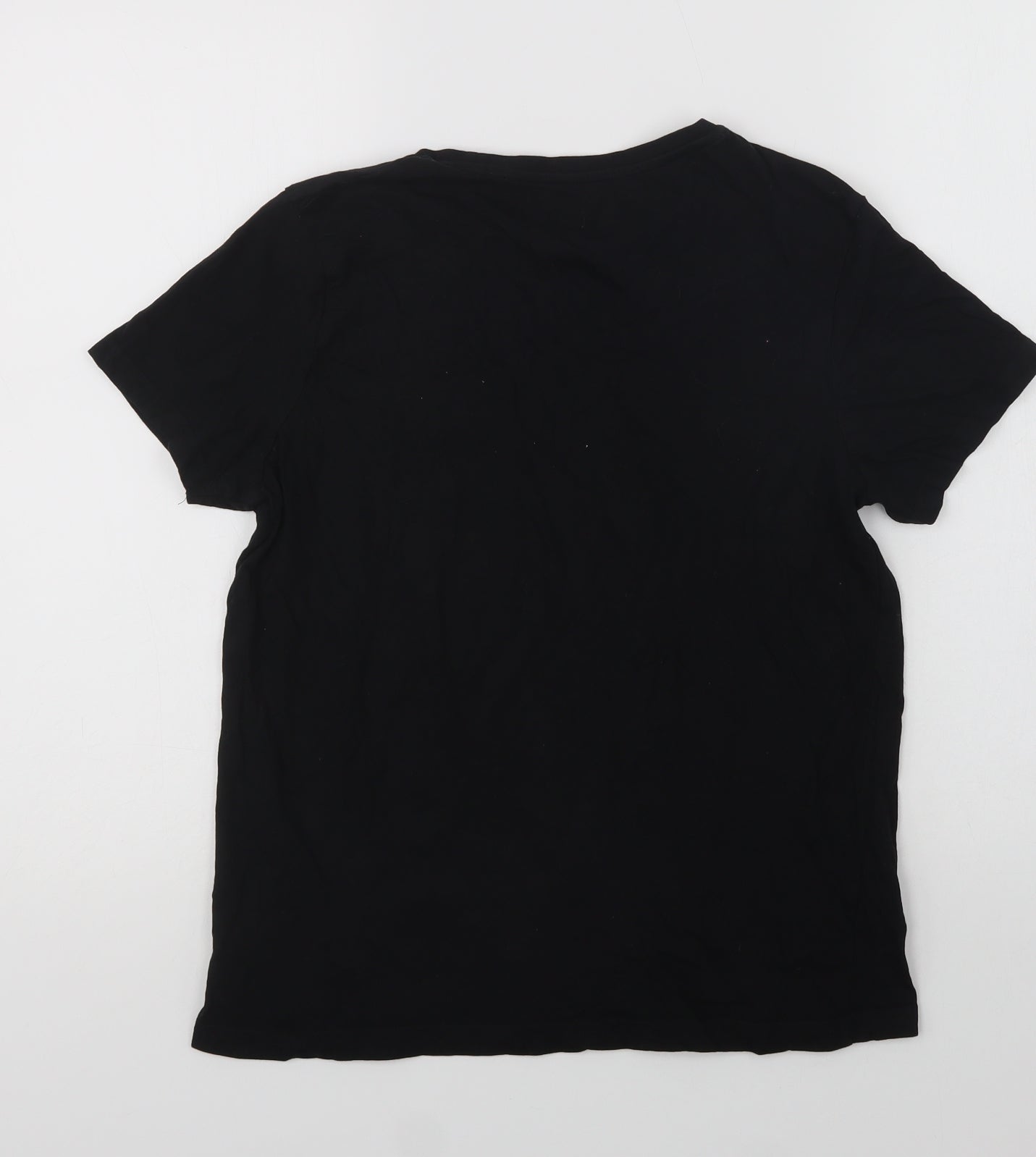 George Womens Black  Cotton Basic T-Shirt Size 8 Crew Neck - Sleigh All Day