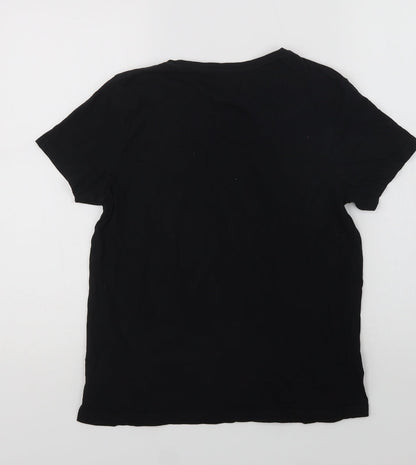 George Womens Black  Cotton Basic T-Shirt Size 8 Crew Neck - Sleigh All Day