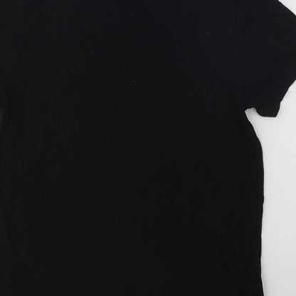 George Womens Black  Cotton Basic T-Shirt Size 8 Crew Neck - Sleigh All Day