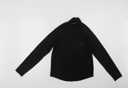 Boohoo Womens Black  Polyester Henley Sweatshirt Size 10  Zip