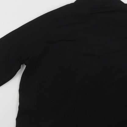 Boohoo Womens Black  Polyester Henley Sweatshirt Size 10  Zip