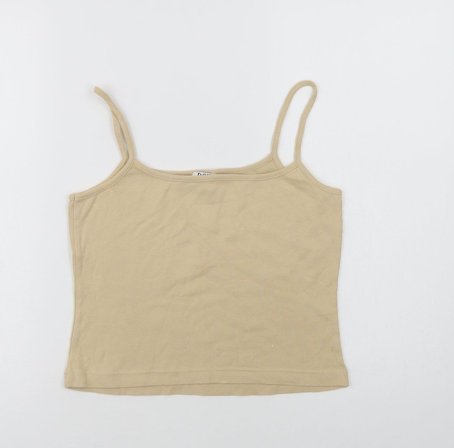 Bay Womens Beige  Cotton Camisole Tank Size 14 Square Neck