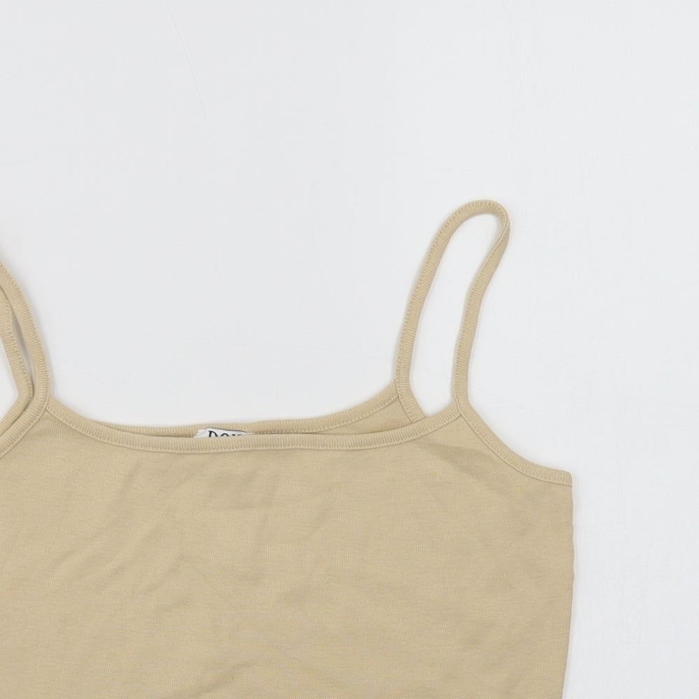 Bay Womens Beige  Cotton Camisole Tank Size 14 Square Neck