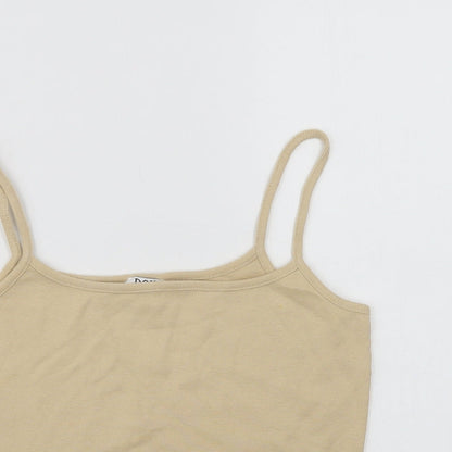 Bay Womens Beige  Cotton Camisole Tank Size 14 Square Neck