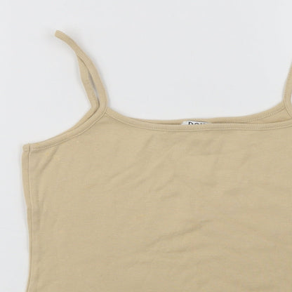 Bay Womens Beige  Cotton Camisole Tank Size 14 Square Neck