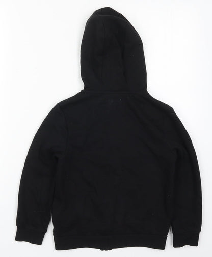 Jeff&Co Boys Black  Cotton Full Zip Hoodie Size 7-8 Years  Zip
